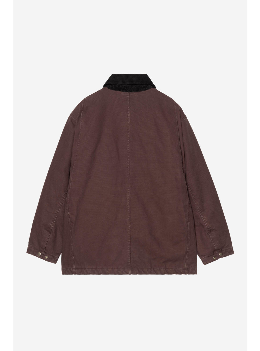 Cazadora Carhartt WIP Lander Coat Canvas Palisander / Black, stone washed
